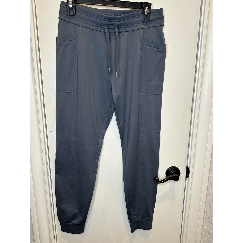 32 Degrees Heat Womens Jogger Pants Gray Blue Drawstring Cargo Pockets Small